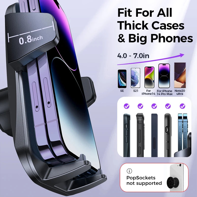Joyroom Car Mobile Phone Holder Military-Grade Protection Phone Mount GPS Smart Big Cellphone Thick HandFree Air Vent Car Mount