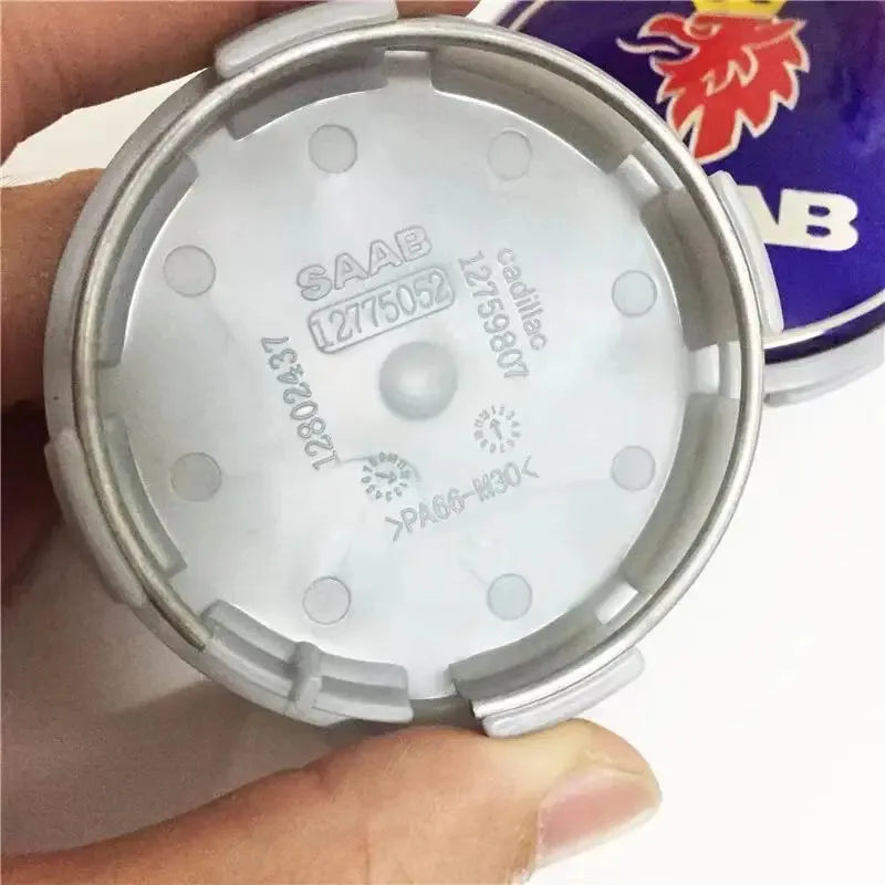 4pcs x 63mm Blue Carbon Black Car Wheel Center Cap Rims Hub Caps For SAAB 9 3 9 5 9-3 9-5 SAAB Emblem Badge Accessories