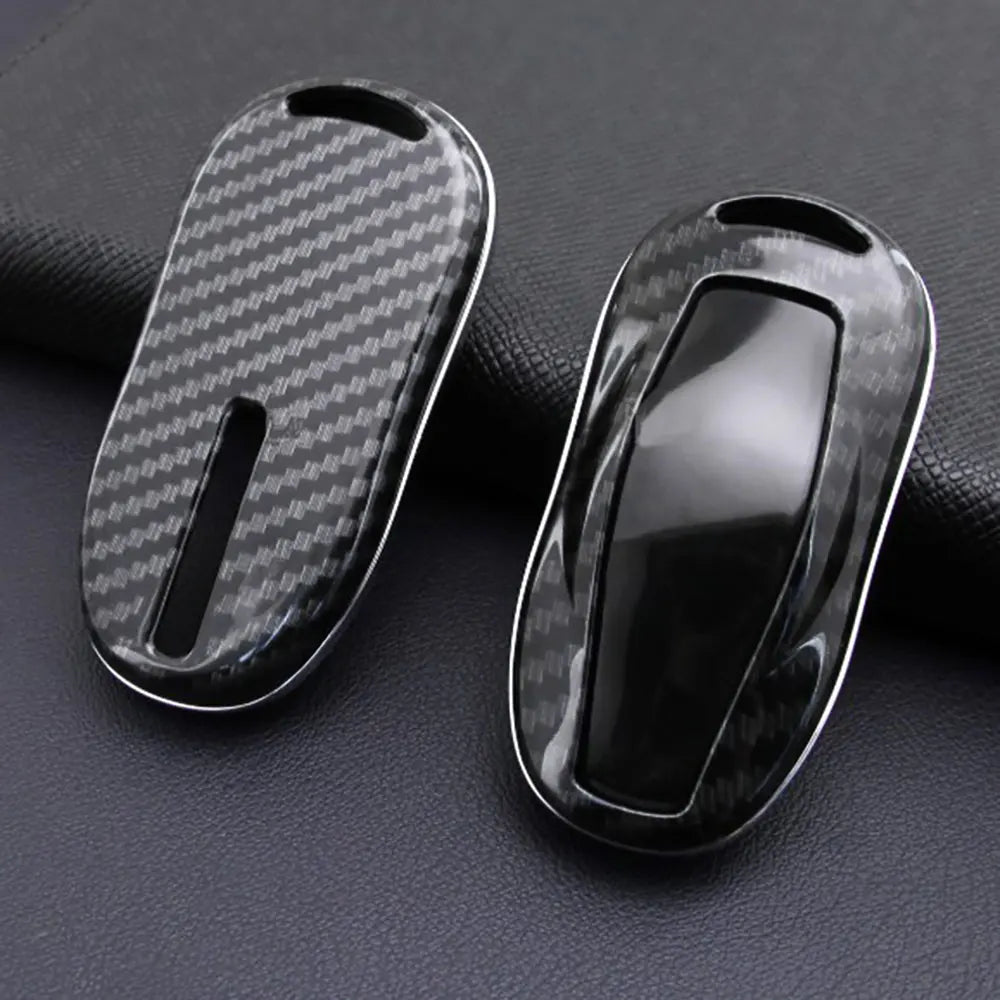 For Tesla Model X S Carbon Fiber Keychain Shell Car Remote Key Case Fob Cover 1PC CM World