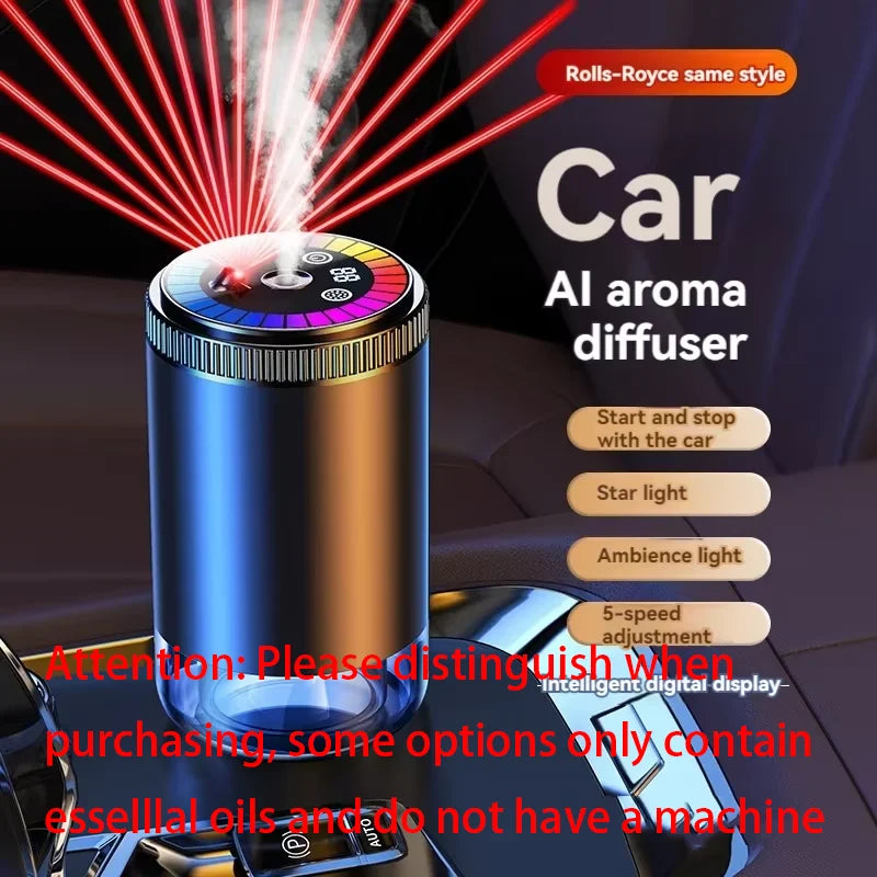Smart Car Air Freshener Rechargeable Aroma Diffuser 5 Levels of Adjustable Intelligent  Diffuser Pickup Light Starry Sky Summit CM World
