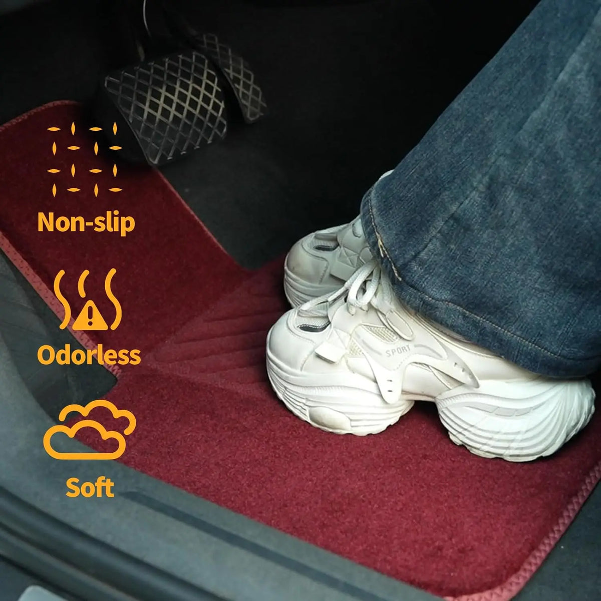 EKR 4Pcs Universal Auto Floor Mats Carpets Car Styling 0.5 inch Thick Polyester Anti-Slip Full Set Carpet Floor Mat For Car Accessories