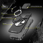 360°Rotating Hidden Metal Ring Car Holder Soft TPU+Hard PC Bumper Phone Case For IPhone 15 Pro Max 13 12 11 14 16 Pro Max Plus Car Mobile World