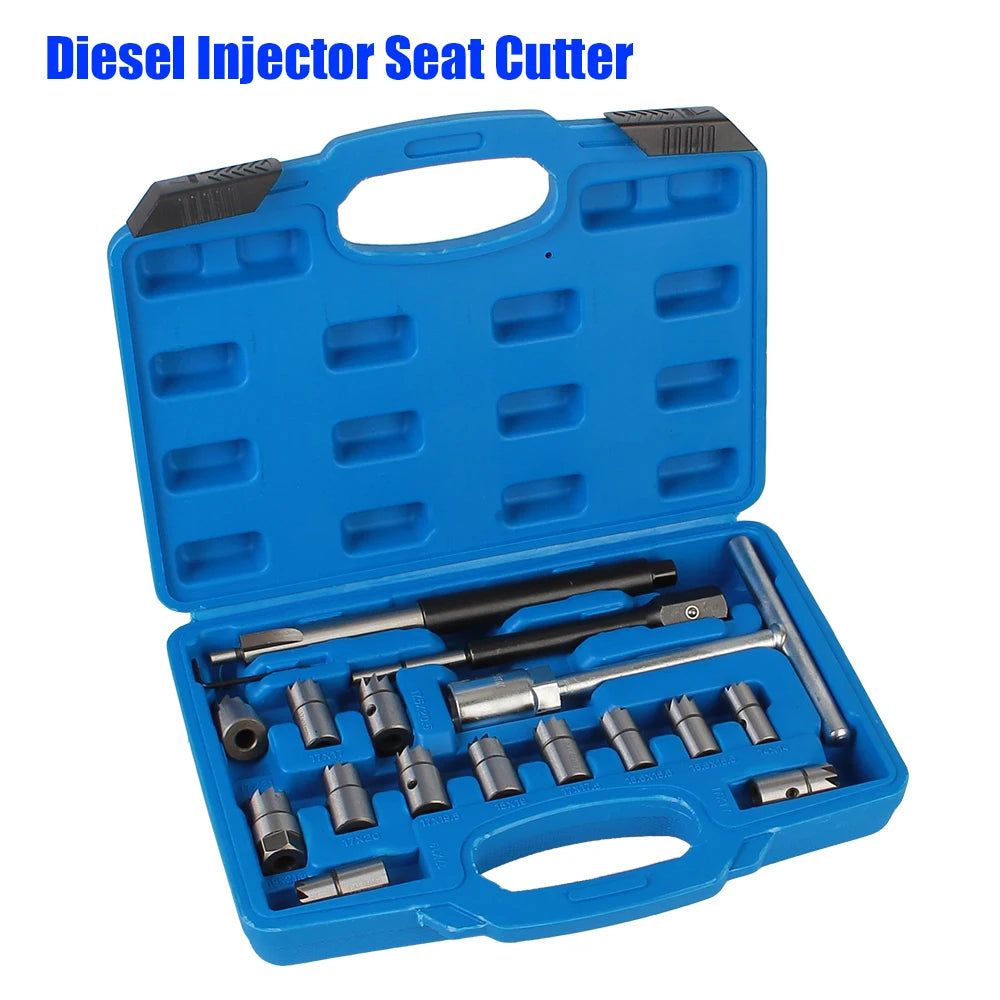 Car Diesel Injector Seat Cutter Set Oil Nozzle Reamer Carbon Remover Clean Kit Auto Repair Tool Automotive Accessories Universal CM World