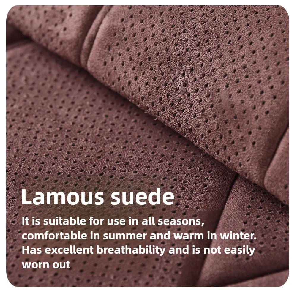 Luxury Suede Universal Car Seat Cover Seat Covers for Cars Full Set Latex Cotton Car Cushion Auto Accessories Car Seat Protector CM World