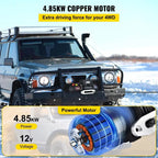 VEVOR 13500 LBS 12V Electric Winch Synthetic Tow Rope Winch 24M/92FT Lifting Hoist for 4X4 Car Trailer ATV Truck Off Road Boat CM World