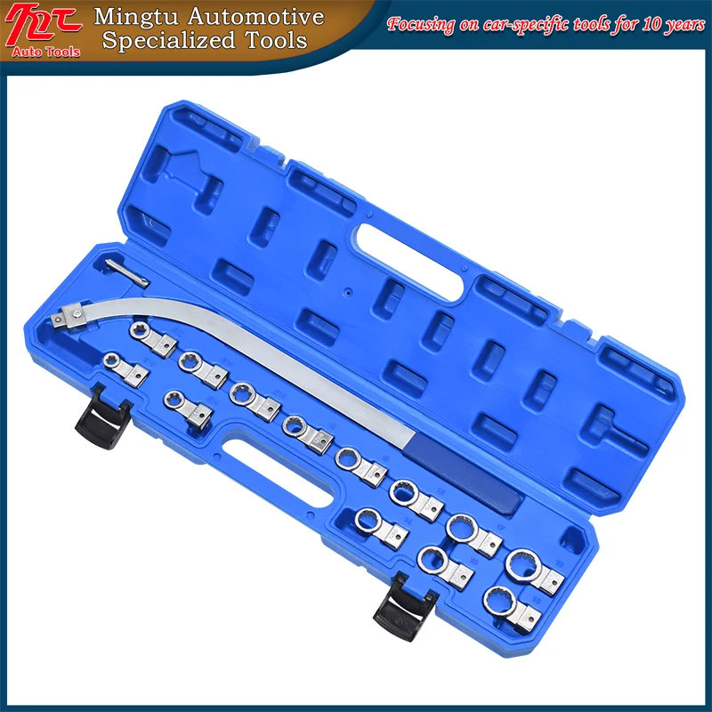 15-piece set of car engine belt adjustable wrench pulley disassembly idler wheel tensioning special auto repair tools