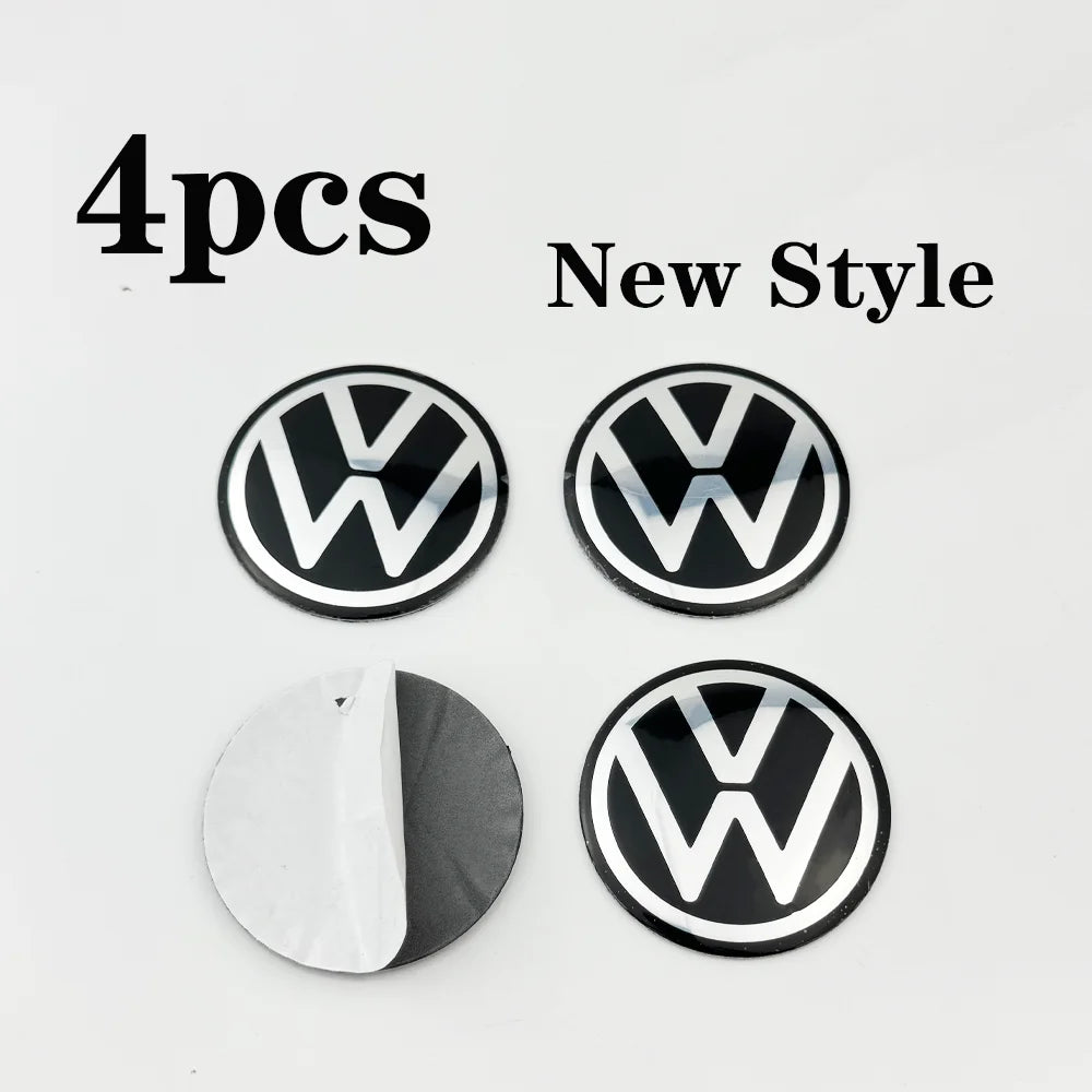 Car Sticker 4pcs Black silver 56mm/60mm/65mm Car Wheel Center Hub Caps Sticker Badge Accessories For VW Volkswagen R GTI G