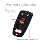Remote 4 Buttons Key Case Keychain Shell Fob For Audi Q5 Q7 TT A4 B9 A5 S4 S5 SQ5 TT 2021 2022 2023 Silicone Key Holder Cover CM World