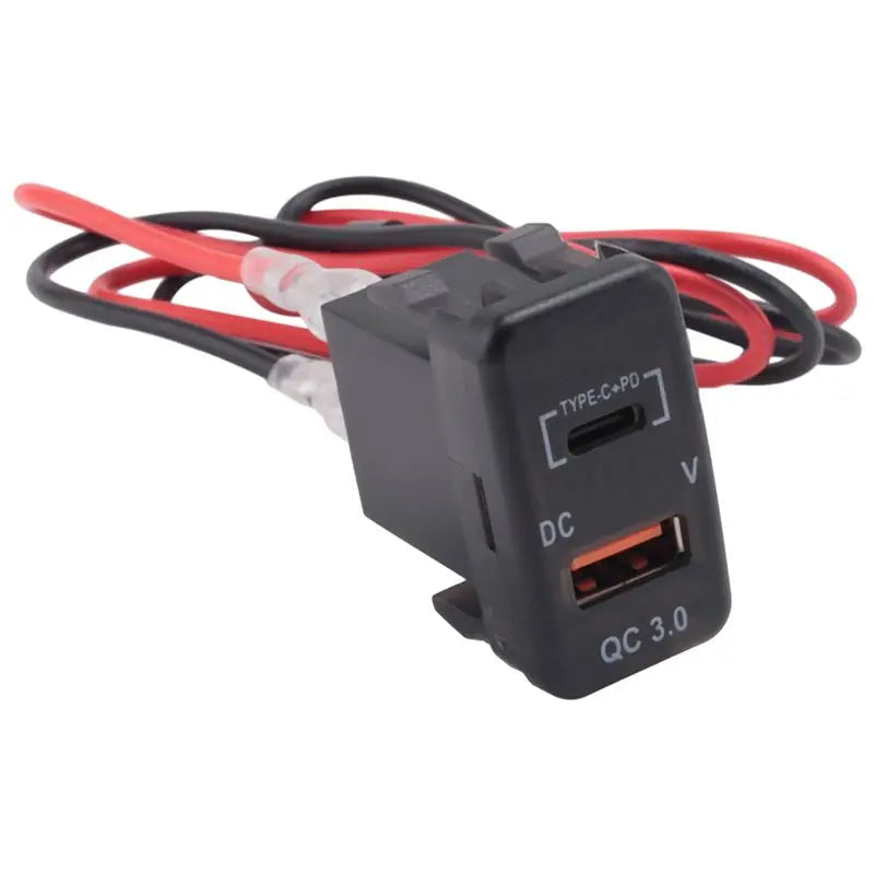Upgraded Car Fast Adapter QC3.0 Dual USB Quick Socket With Voltmeter For Toyota Land Cruiser Hilux Prado FJ
