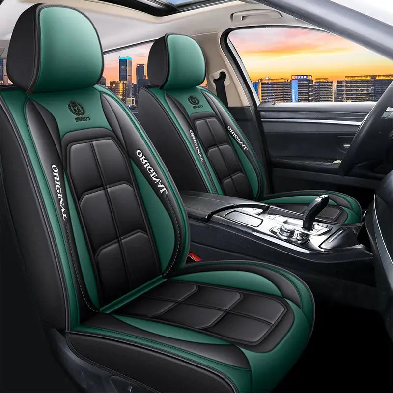 Universal Auto Seat Cover All-inclusive Four Seasons Anti-slip Dirt-resistant PU Leather Car Seat Cushion for Most Car Models Car Mobile World