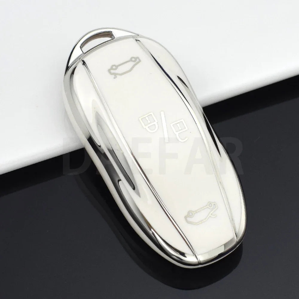For Tesla Model S Model 3 Model X TPU Car Remote Smart Key Cover Case Fob Bag Shell Holder Keychain Accessories