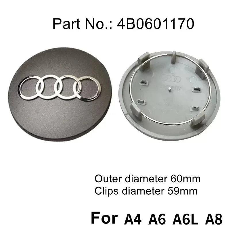 Audi 4pcs 60mm 61mm 68mm 69mm 123mm Car Styling Wheel Center Cap Hub Covers Badge for Audi A3 A4 A5 A6 A7 A8 S4 S6 Sticker CM World
