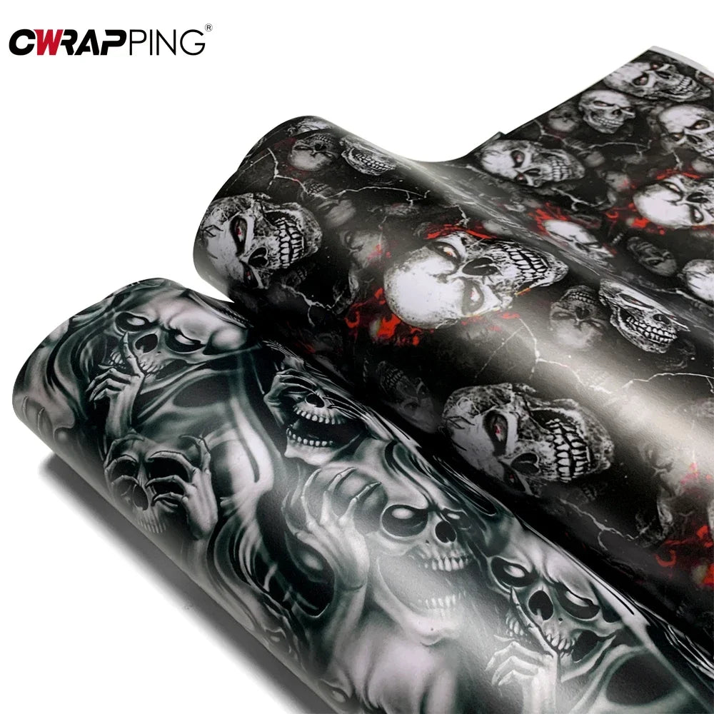 Skull Film Stickers for Car Livery Waterproof Automotive Vinyl Car Wrap Auto Outdoor Accessories Body Covering Sticker Adhesive