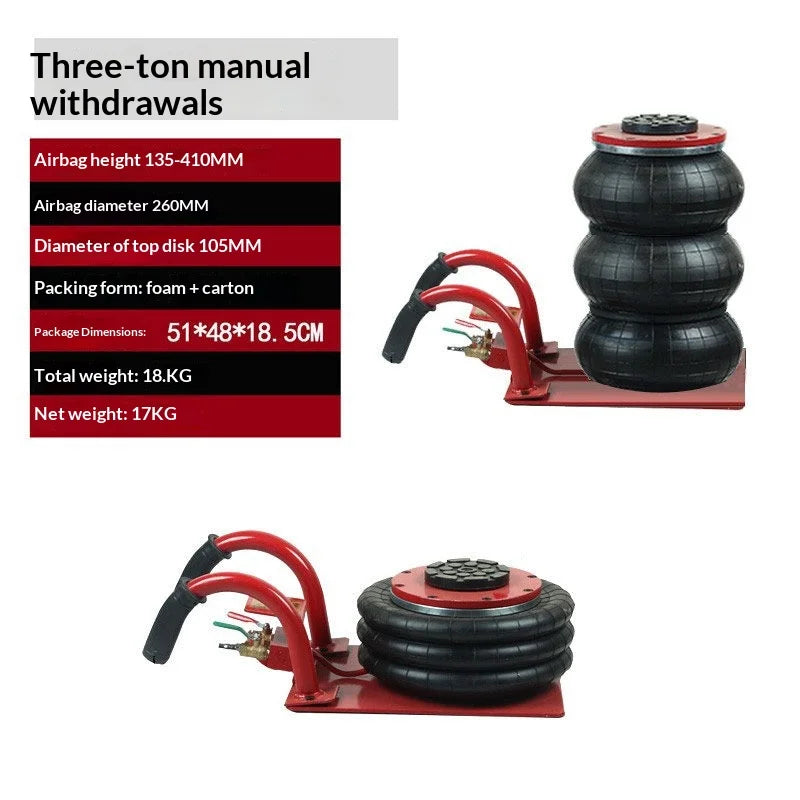 Car Rescue Tools Repair Lifting Machine 5 Ton Air Bag Jack for Car Tire Change and Oil Replacement Horizontal Hydraulic Lift CM World