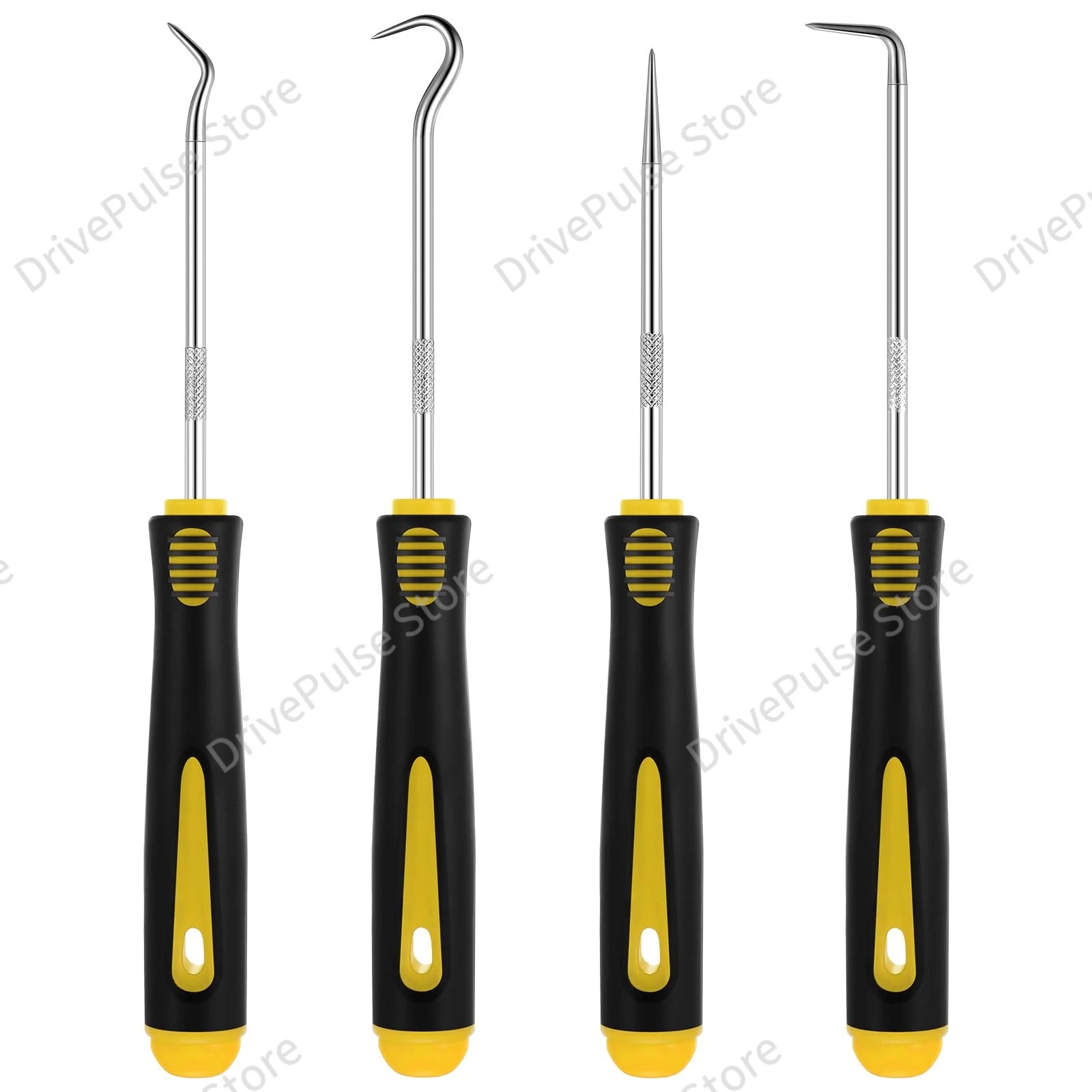 4PC Professional Seal Hook Kit - Heavy Duty Oil Screwdrivers w/Ergonomic Grip for Auto Repair/Plumbing, Mechanics Tool Set CM World