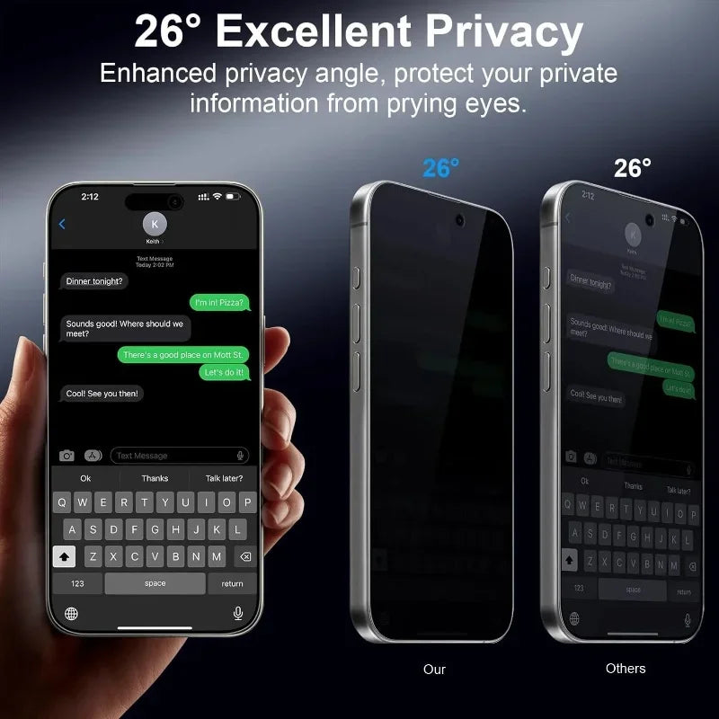 2PCS Privacy Tempered Glass For iPhone 17 16 Pro Max 16Pro 16Plus Anti Spy Screen Protector For iPhone 16/15/14/13/12/11 Glass Car Mobile World