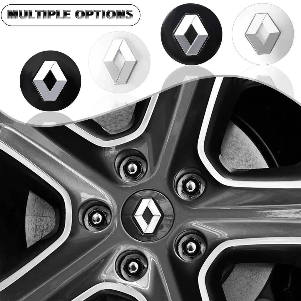4PCS 56mm 60mm Car Wheel Center Cap Logo Hub Badge Rims Cover For Renault Megane 2 3 Clio 4 Trafic Captur Emblems Kangoo Zoe CM World