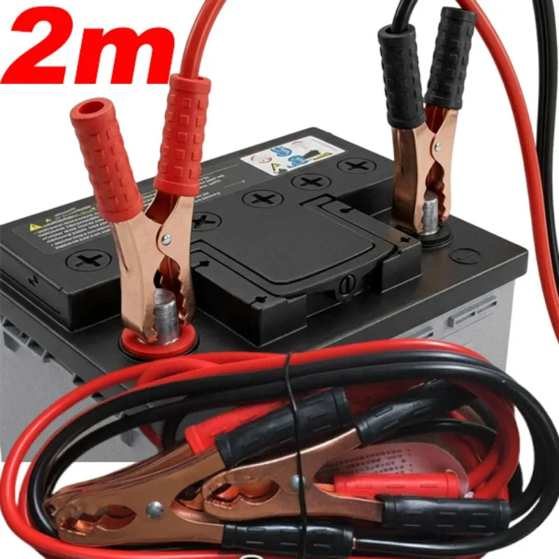 Motorcycle Jumper Cables Aluminum Coated Copper Portable Battery Booster Cables Emergency Jump Start Kit for Motorcycle ATV CM World