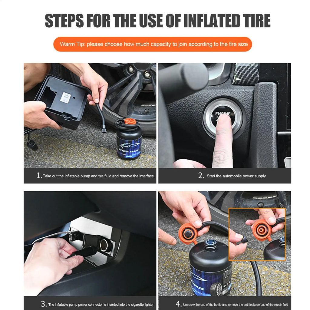 450ml Car Tire Repair Fluid Puncture Repair Sealant Automatic Tire Repair Fluid Grade Tire Repair Sealant Quick Inflator Tools