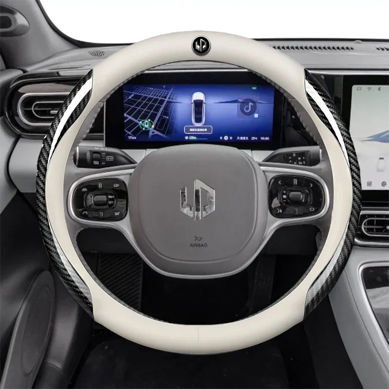 Leather Car Steering Wheel Cover For LEAPMOTOR C11 C10 T03 C16 2022 - 2024 2025 Breathable Non-slip Car-styling Auto Accessories