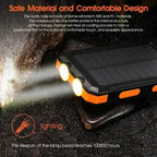 10000mAh Outdoor Solar Power Bank | Fast Charge Waterproof Shockproof Flashlight Compass In Stock Car Mobile World