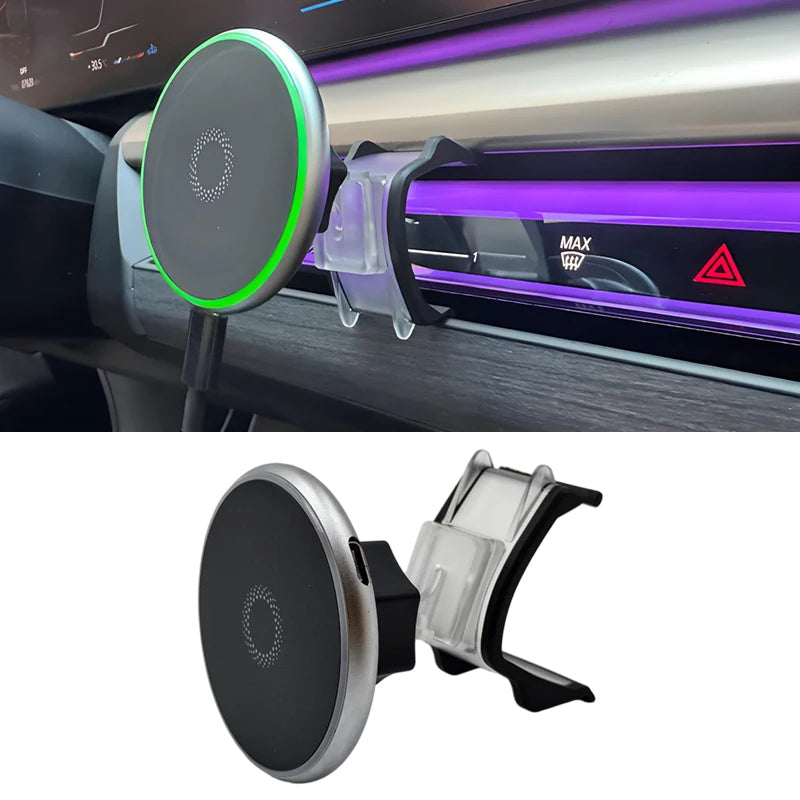 For BMW 5 SERIES i5 G60 2024 2025 2026 15W Phone Wireless Charger Magnetic Holder Stand Trim Accessories CM World