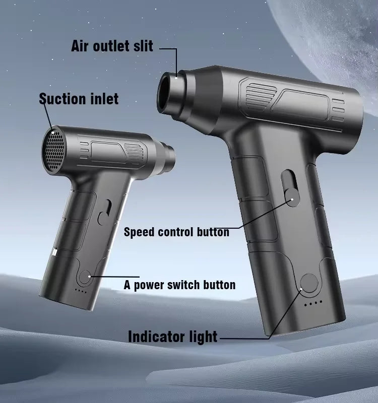STLFHandheld Car Vacuum Cleaner 130000rpm Vacuum Mini Turbo Jet Fan Cleaner Air Duster With Multi-Nozzles for Car Home Office Pe