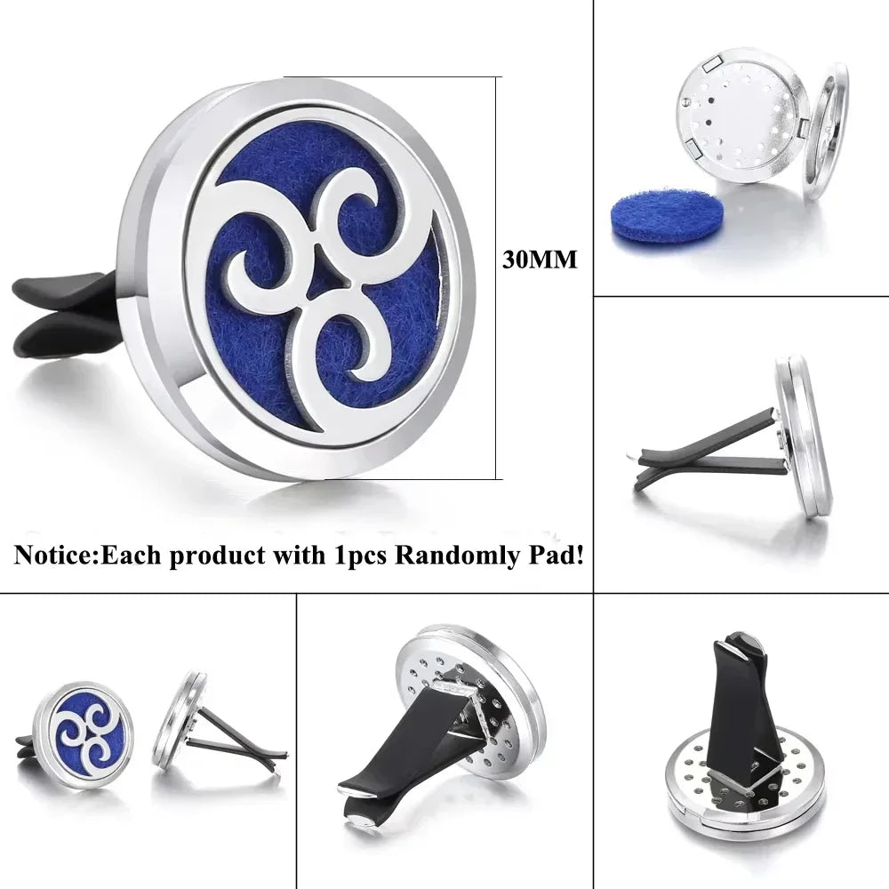 Tree Car Aromatherapy Diffuser Essential Oil Car Vent Clip Air Freshener Purifier with Pads - Car Clip Perfume Locket