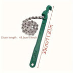 Steel Heavy Duty Chain Wrench Tool, Adjustable Grip Spanner with Ergonomic Handle for Oil Filter Pipe Fittings Removal