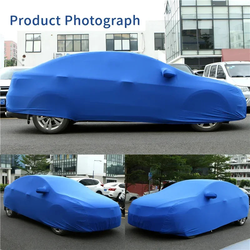 Universal Car Cover Customize Stretch Cloth Cover Beauty Styling Sunproof Dustproof Resistant Protection for BMW Benz Audi Mazda Car Mobile World