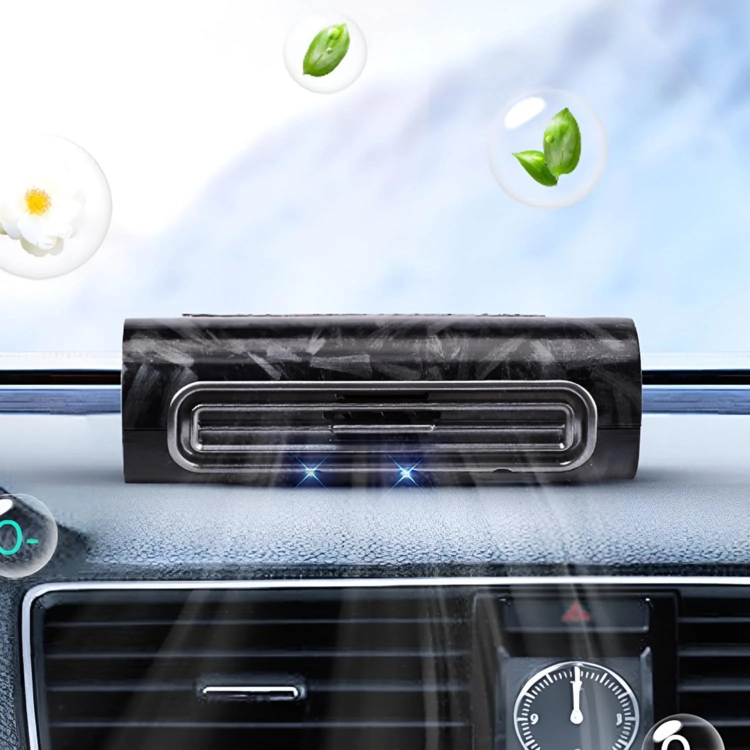 Solar Air Purifier for Car, 2-in-1 USB & Solar Charging, Ozone Ionizer Eliminates Smoke, Pet Odors, VOCs, Filter-Free, Portable CM World
