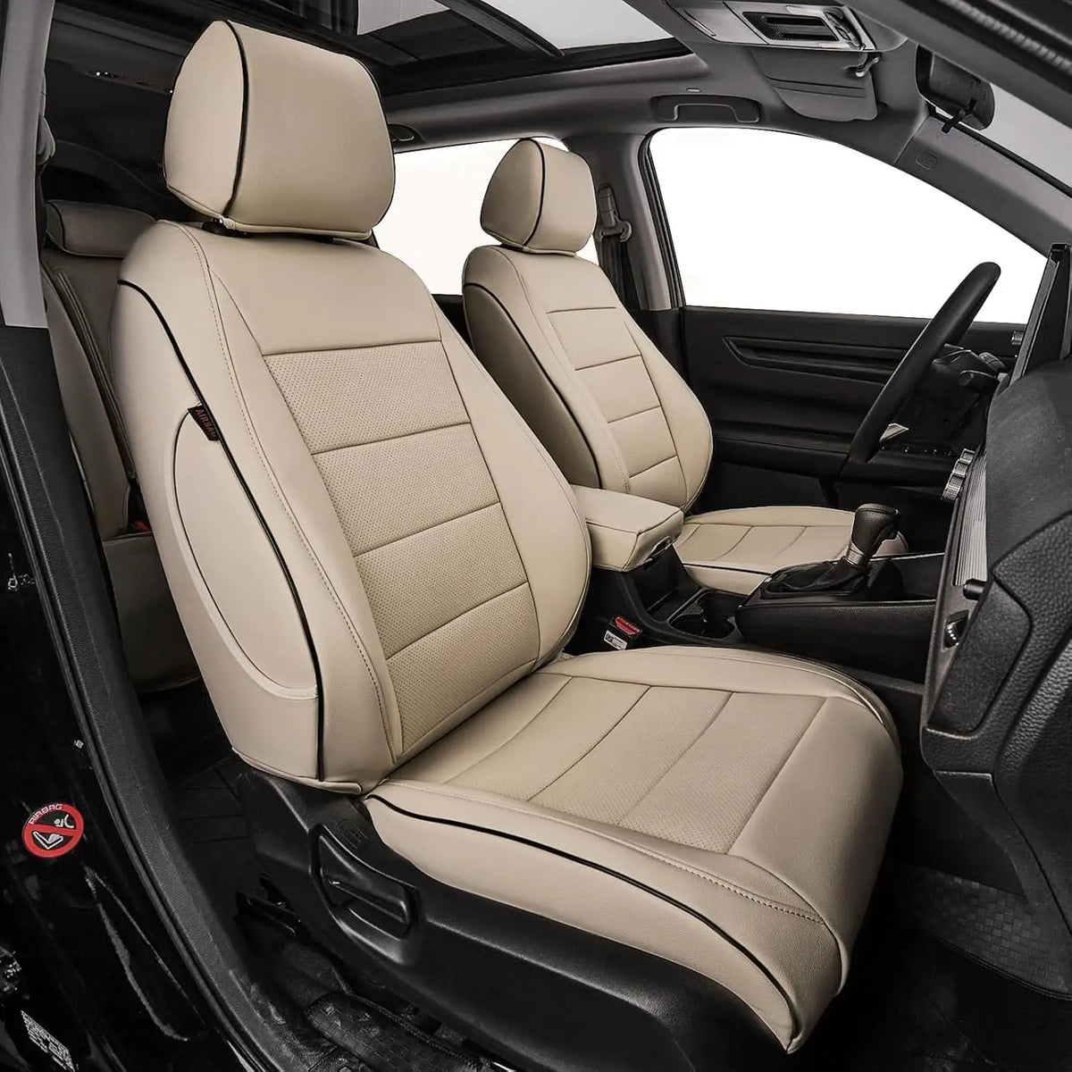EKR Custom Fit Car Seat Covers Leather Full Set For Honda CRV 2023 2024 2025 2026 LX/EX/ EX-L/Sport/Sport Touring Waterproof Leather Cushion Seat Protective Cover