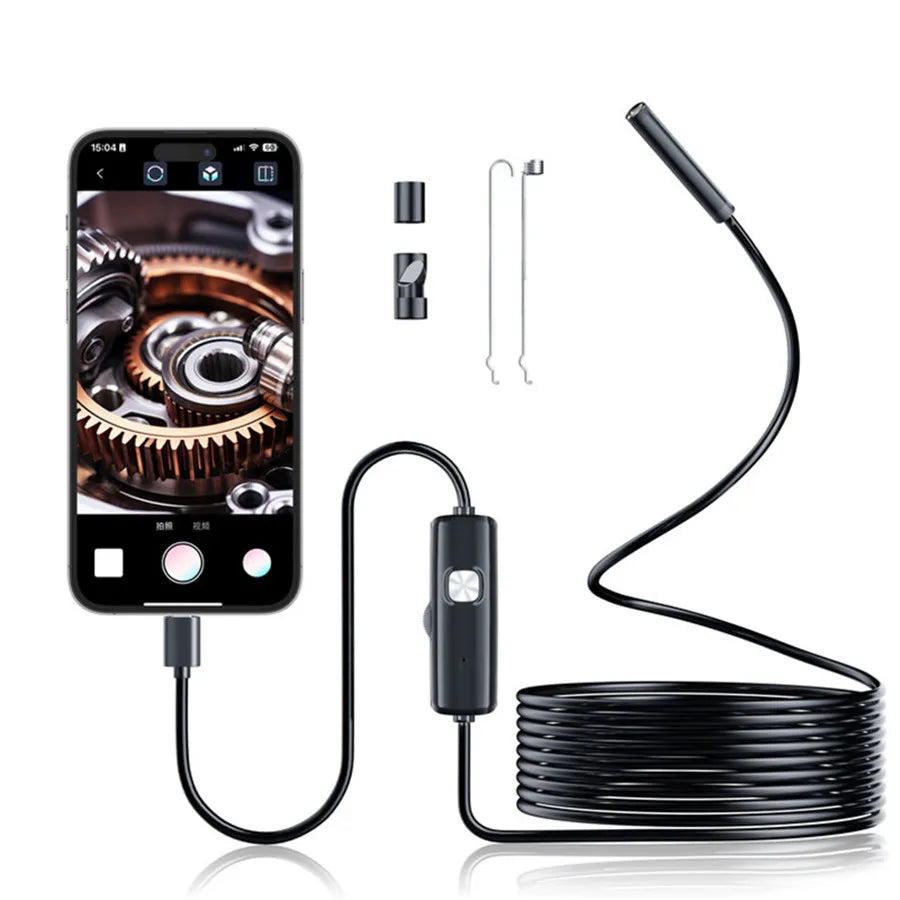 3 in 1 flexible endoscope high definition camera mobile Borescope soft endoscope Undercarriage Safety Inspection tools 7.0mm CM World