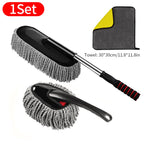 SEAMETAL Car Washing Mop Scalable Handle Dust Remover Wax Brush Microfiber Car Cleaning Kit Soft Hair Duster Brushes Wash Tool