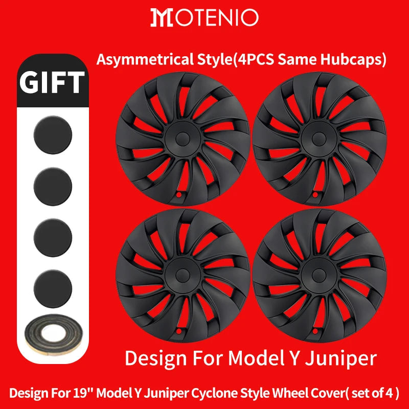 4PCS for Tesla Model Y 2025-2026 Juniper 19 Inch Smooth Style Hubcap Hub Cap Full Rim Cover Replacement Wheel Cap Accessories CM World