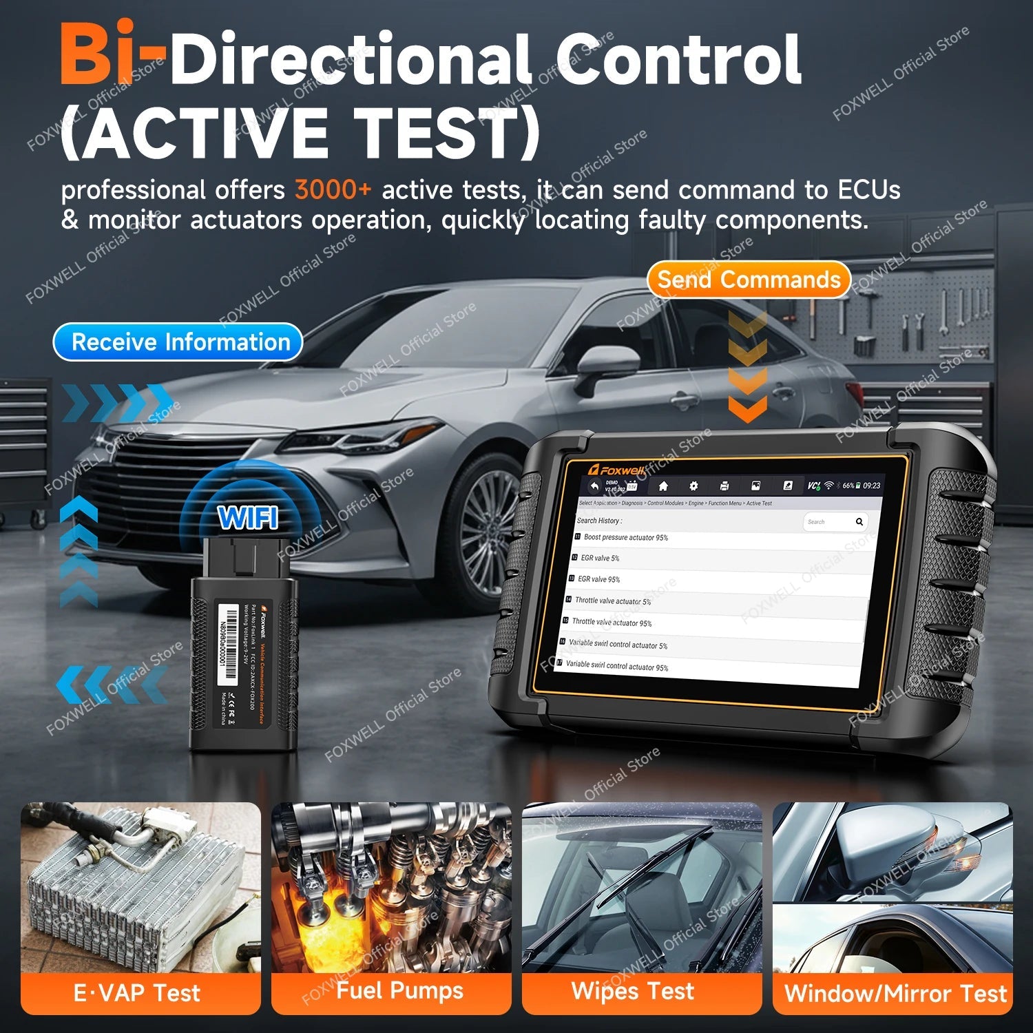 FOXWELL NT809BT OBD2 Bluetooth Car Diagnostic Tool All System Bi-Directional 30+ Reset Code Reader OBD2 Scanner Automotivo Car Mobile World