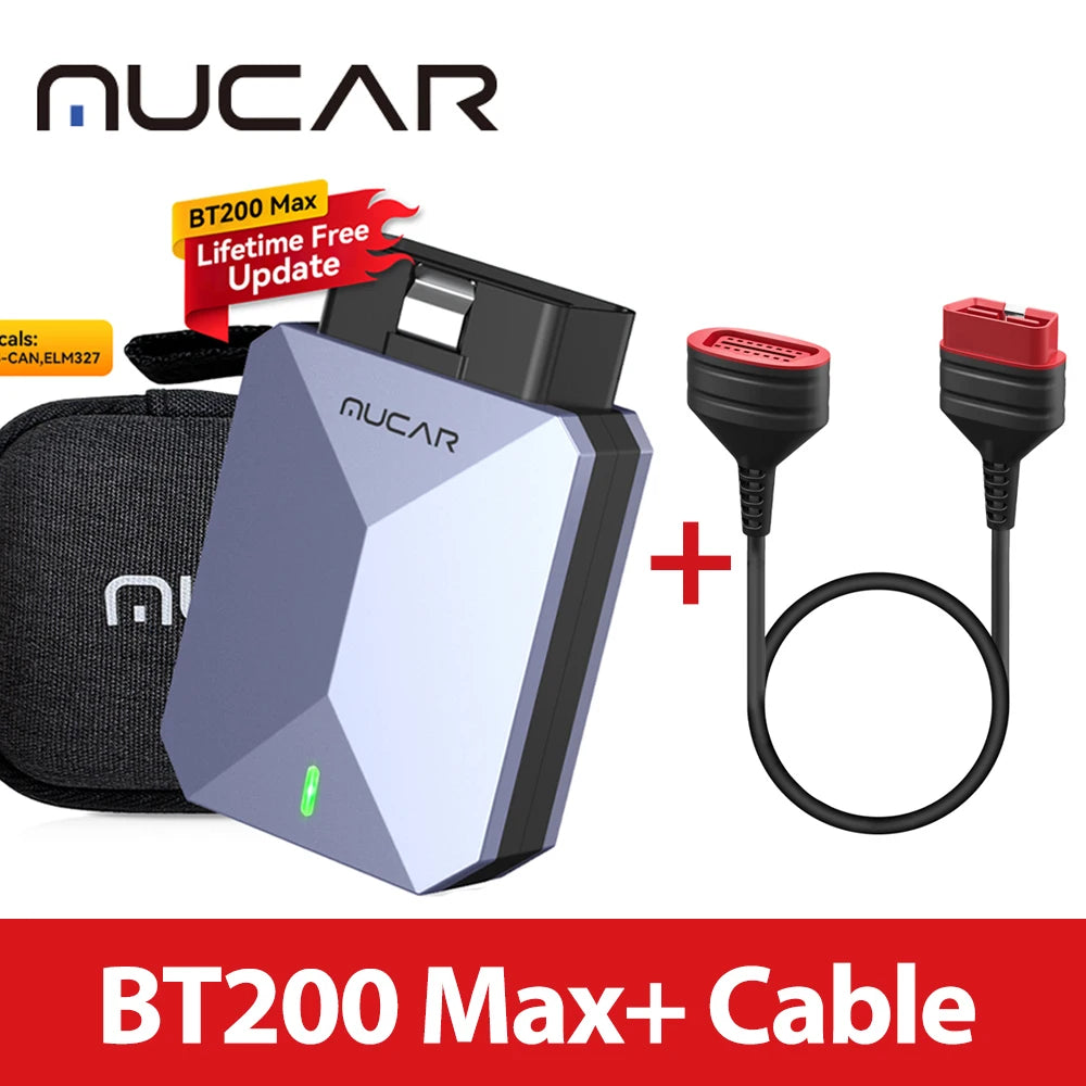 MUCAR BT200 Max Car OBD2 Diagnostic Tool All System Diagnosis Bi-directional Scanner ELM 327 CANFD15 Reset Lifetime Free Update