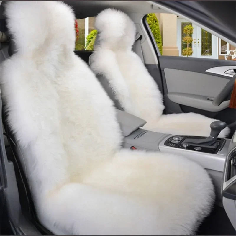 1PC Warm Plush Car Seat Cushion, Universal Long Wool Fur Car Front Seat Protect Cushion Mat, Car Seat Covers Auto Accessories