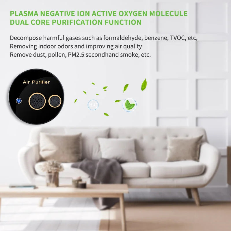 Car air purifier dual core portable, removes formaldehyde, second-hand smoke, and eliminates odor molecules CM World