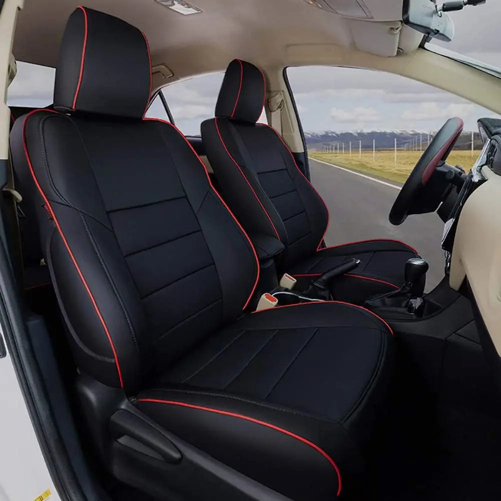 EKR Custom Fit for Toyota Rav4 Car Seat Covers (Gas) 2013 2014 2015 2016 2017 2018 LE/XLE/Limited/Platinum/SE Leather Car Seat Cover Full Set for SUV