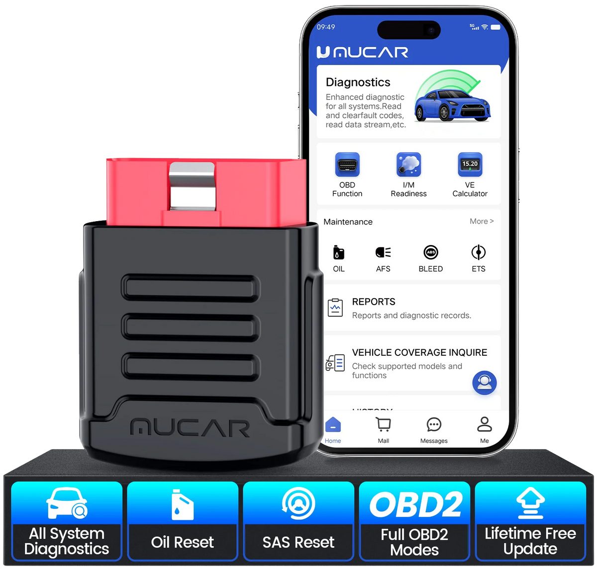 MUCAR BT200 OBD2 Scanner Full System Car Diagnostic Tools OIL SAS Reset Auto Scan Erase Error Car Code Reader Mucar Scan Tools