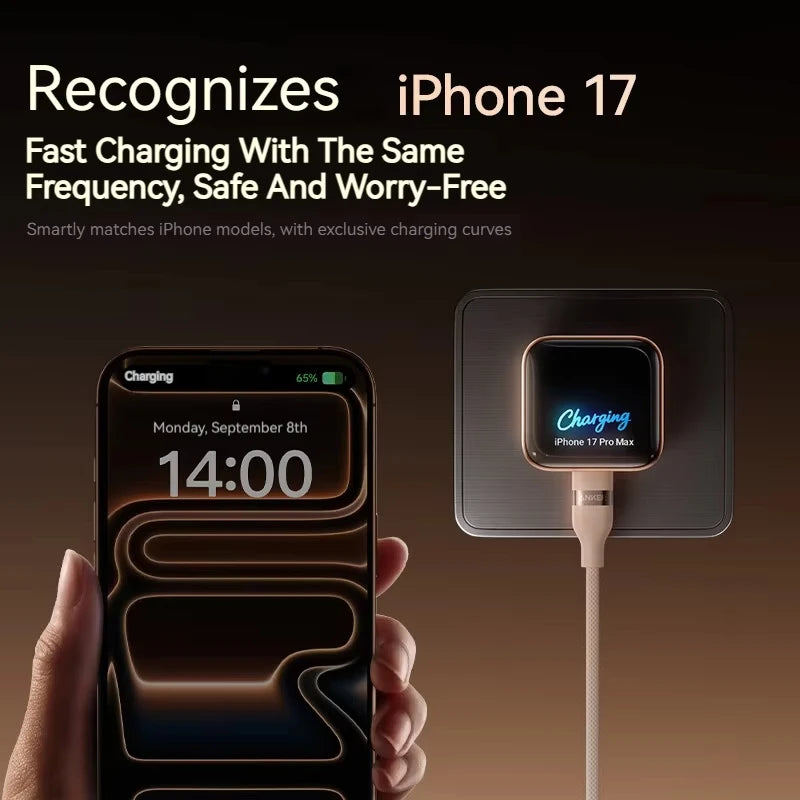 Anker 45W Nano Smart Display Charger Type C Fast Charging Compact and Foldable Plug USB C Charger for iPhone 17ProMax and more