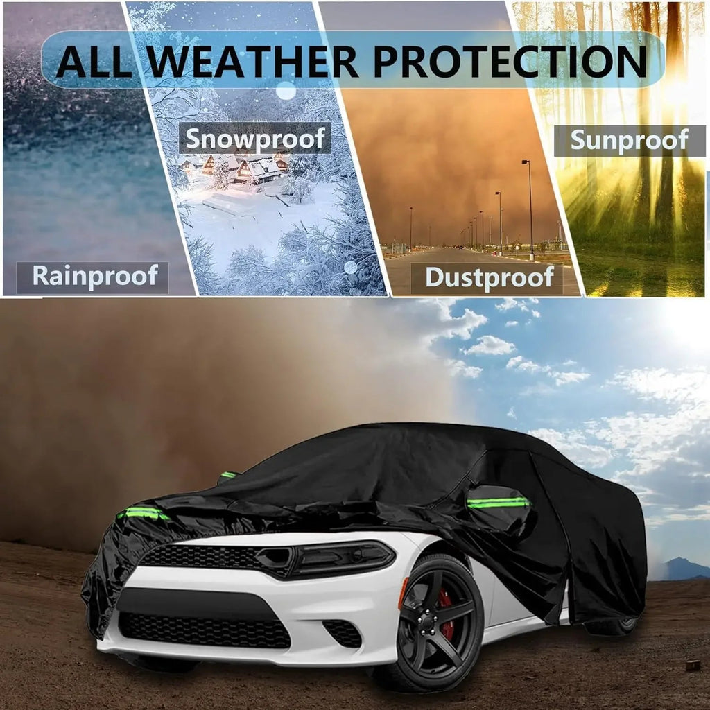Waterproof Car Covers Custom for 2006-2023 Dodge Charger W/Zipper Door Windproof Dustproof and UV Proof All Weather Protection Car Mobile World