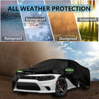 Waterproof Car Covers Custom for 2006-2023 Dodge Charger W/Zipper Door Windproof Dustproof and UV Proof All Weather Protection Car Mobile World