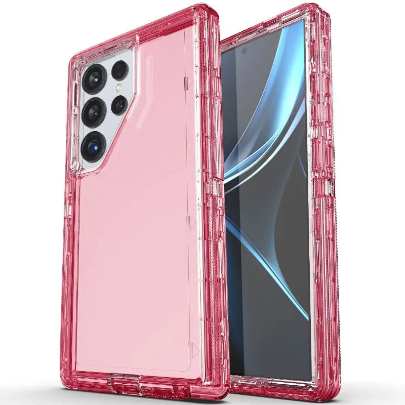 Heavy Duty 3IN1 Armor Case For Samsung Galaxy S26 S25 S24 S23 S22 Ultra Plus Military Grade PC Clear Anti-Drop Protection Cover Car Mobile World