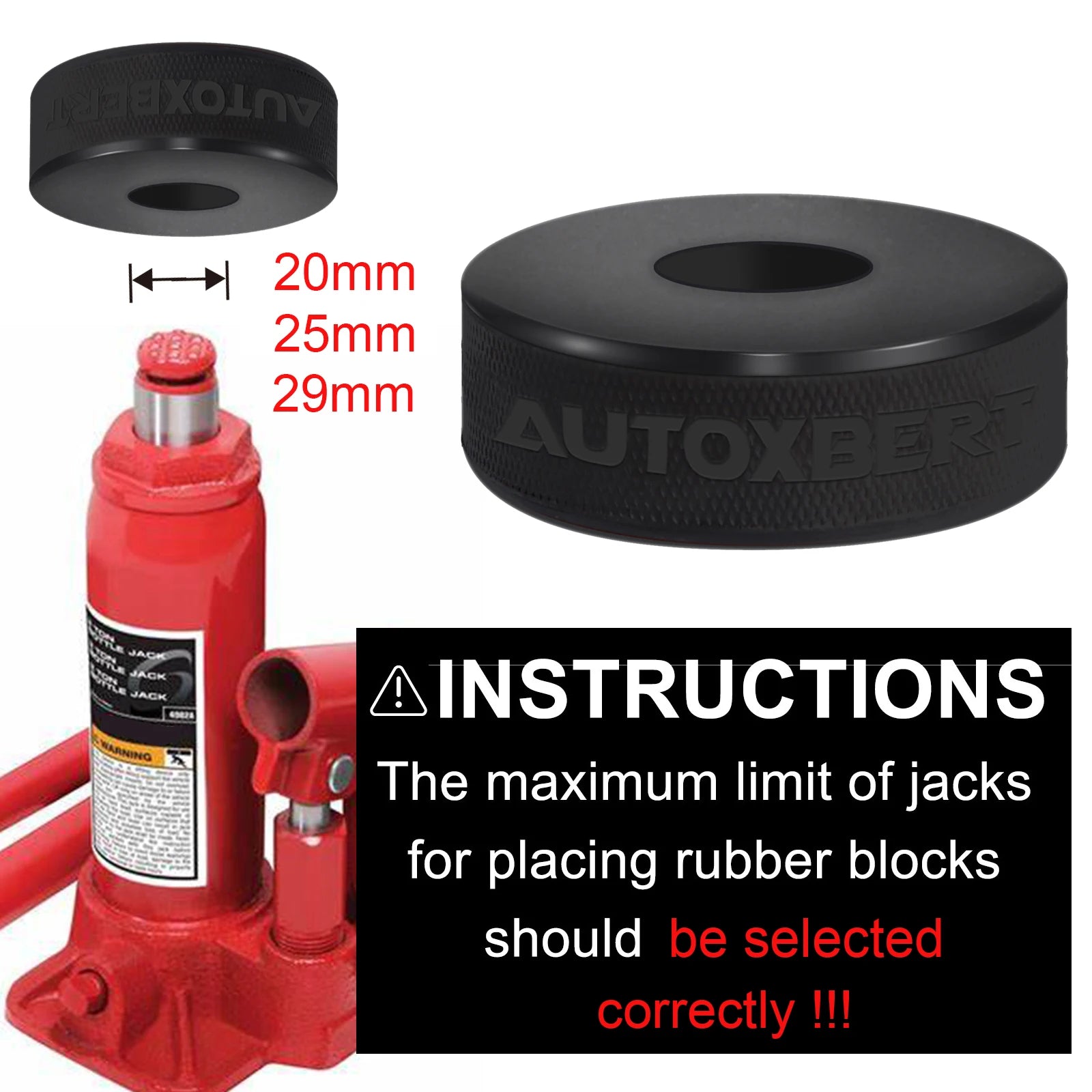 Universal Bottle Jack Rubber Pad Anti-slip Adapter Support Block Car Lift Tool 2/3/4/5/8 Ton Bottle Jacks Jacking Points Repair CM World
