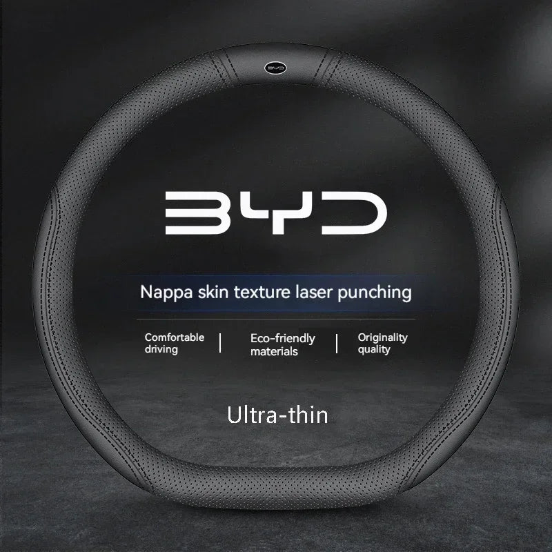 Car Suede Steering Wheel Cover For BYD Atto 3 Act Seal Tang F3 E6 Yuan Song Plus EV F0 Qin Han Dolphin S6 Leather anti-slip CM World