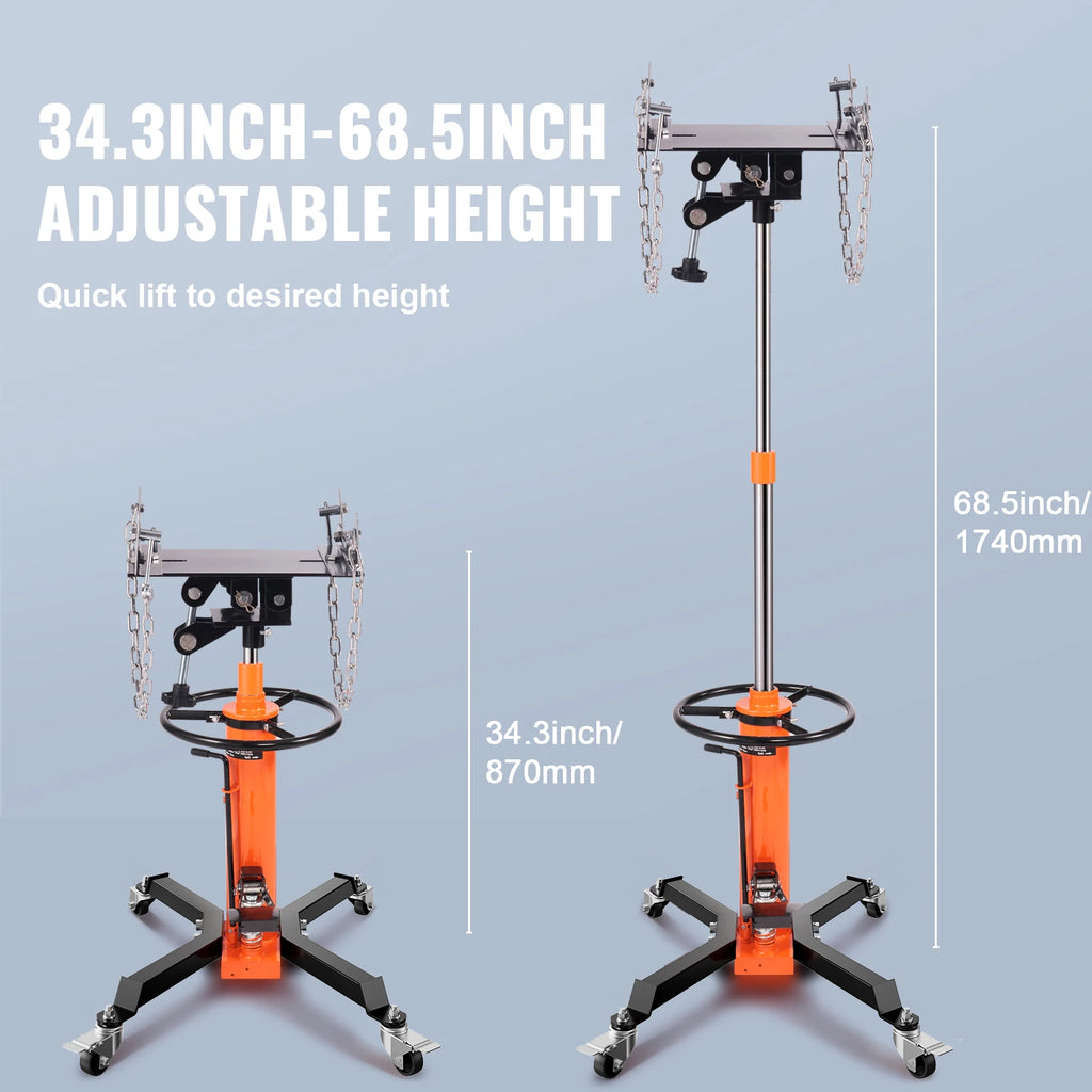 SucceBuy Transmission Jack 1322 LBS Hydraulic Telescoping Transmission Jack 32"-67" High Lift Floor Jack Stand Lift Hoist Garage CM World