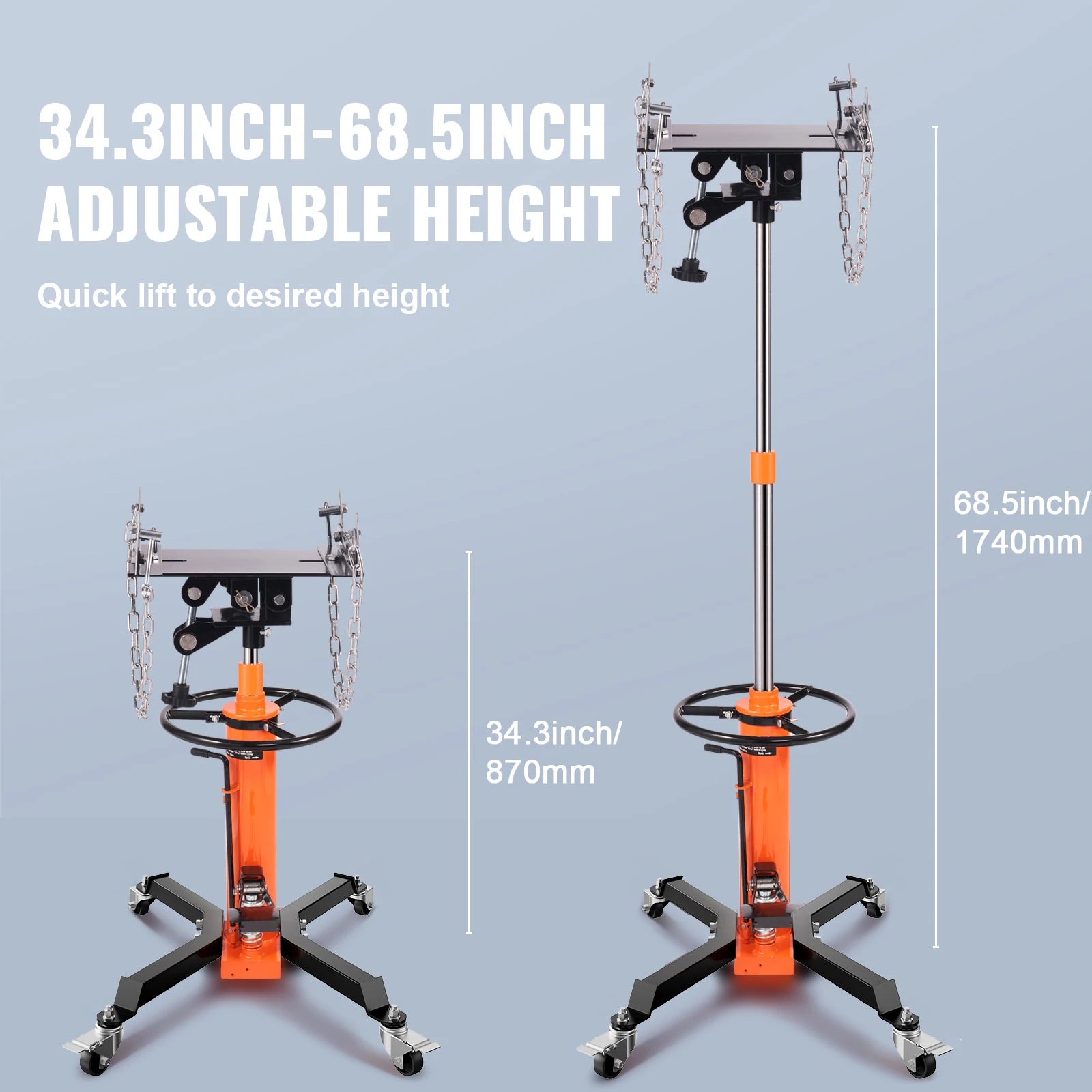 SucceBuy Transmission Jack 1322 LBS Hydraulic Telescoping Transmission Jack 32"-67" High Lift Floor Jack Stand Lift Hoist Garage CM World