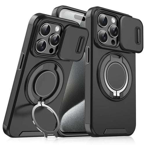 360°Rotating Hidden Metal Ring Car Holder Soft TPU+Hard PC Bumper Phone Case For IPhone 15 Pro Max 13 12 11 14 16 Pro Max Plus Car Mobile World
